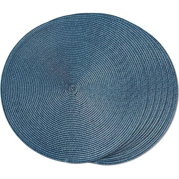 Round Braided Placemats Set of 6 Table Mats for Dining Tables Woven Washable - Picture 7 of 7